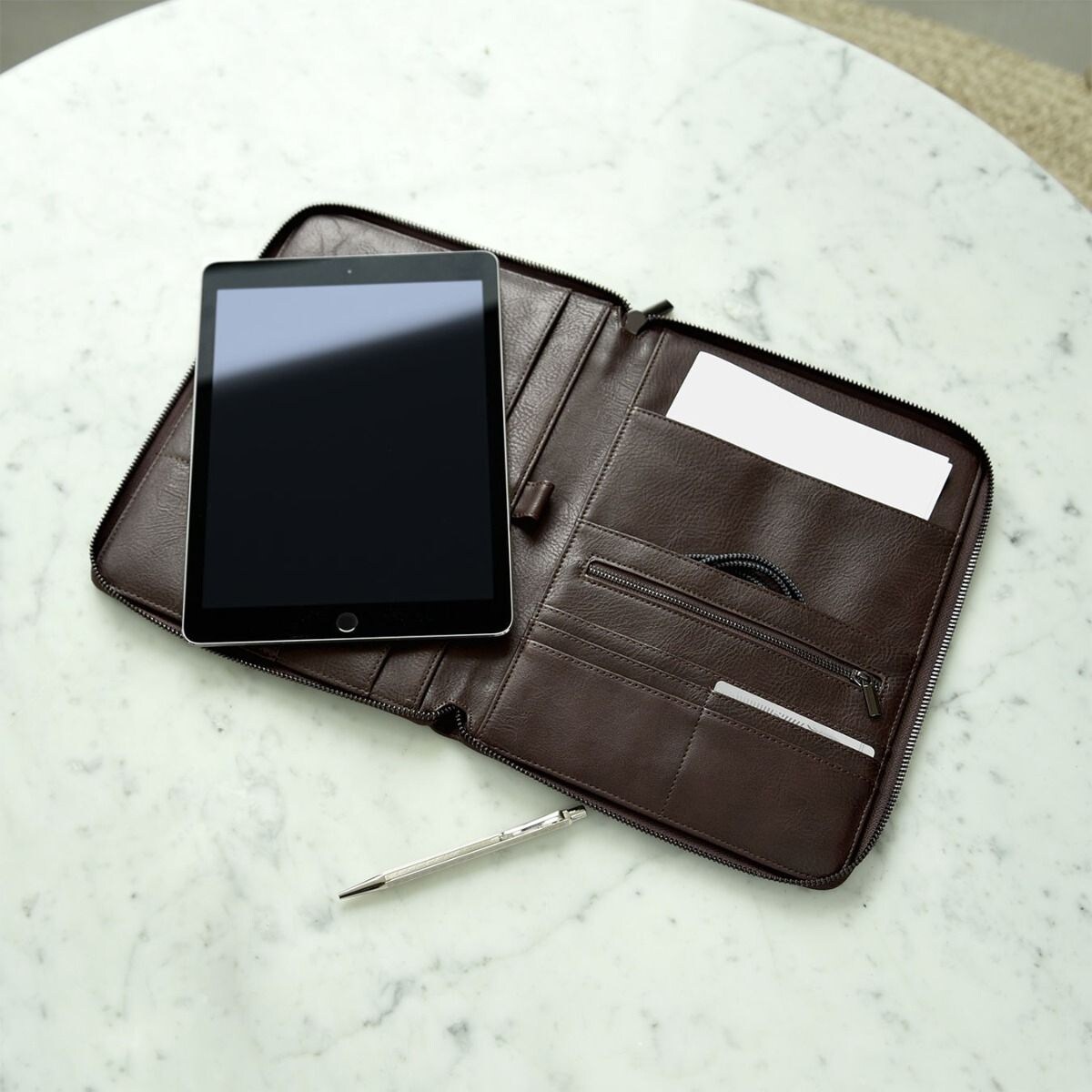 Etui na dokumenty i telefon Stackers brązowe