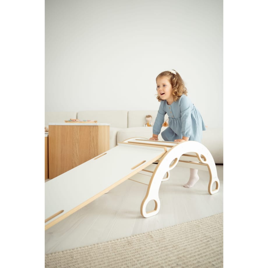 MAŁY bujak montessori z uchwytami + MAŁA zjeżdżalnia CHMURKI