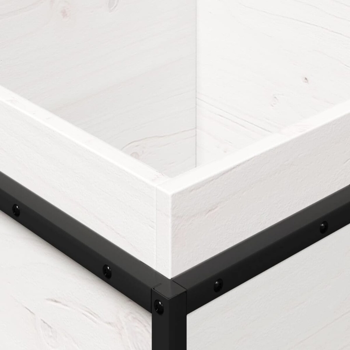 vidaXL Donica ogrodowa, biała, 40x40x50 cm, lite drewno sosnowe