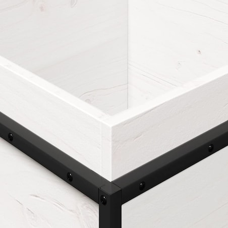 vidaXL Donica ogrodowa, biała, 40x40x50 cm, lite drewno sosnowe