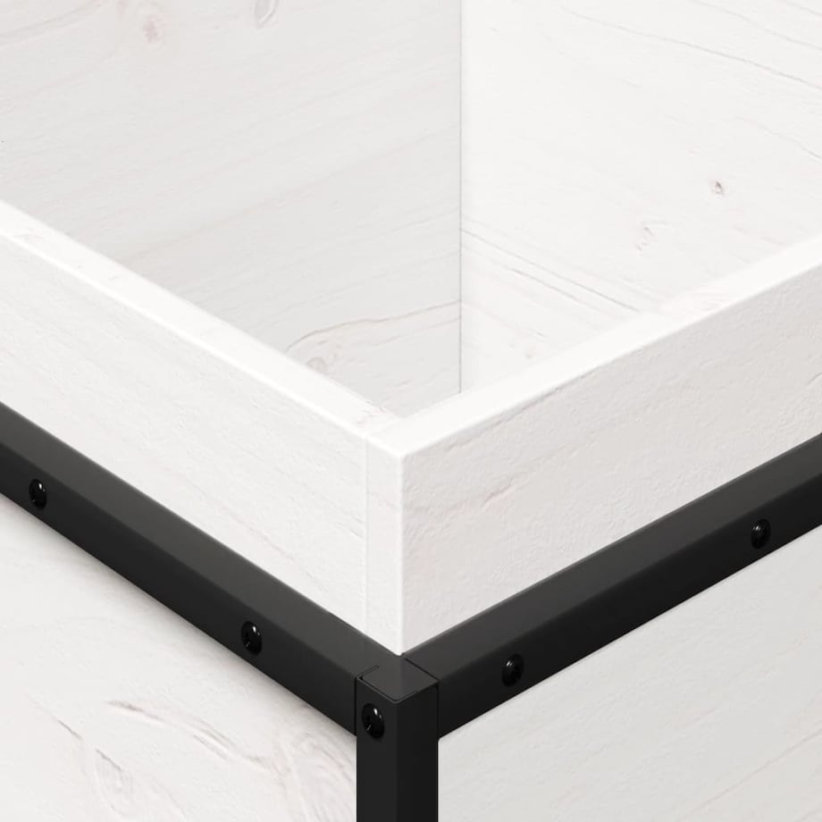 vidaXL Donica ogrodowa, biała, 40x40x50 cm, lite drewno sosnowe