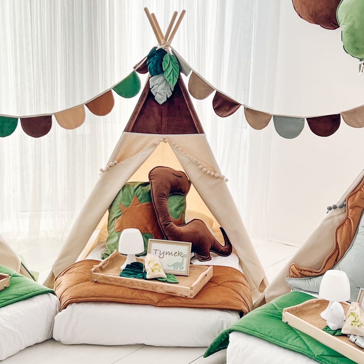 Namiot Tipi Teddy, brązowe tipi z matą