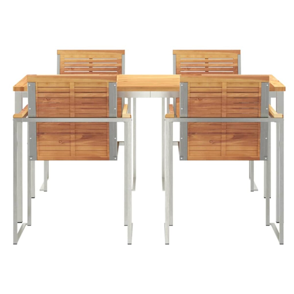 vidaXL Zestawdojedzeniawogrodzie 5 pcs DrewnoTekowe