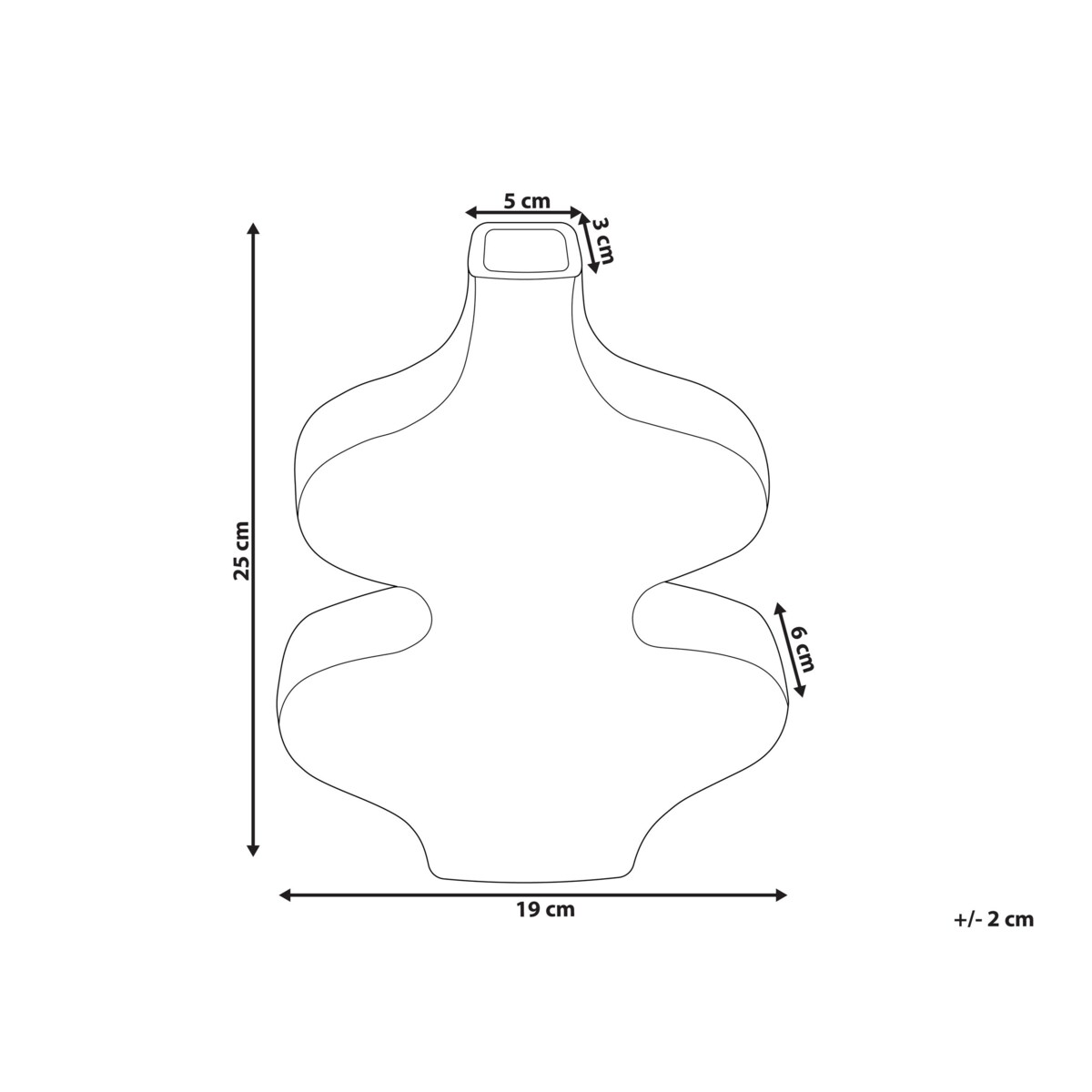 Wazon na kwiaty ceramiczny czarny ARGOS