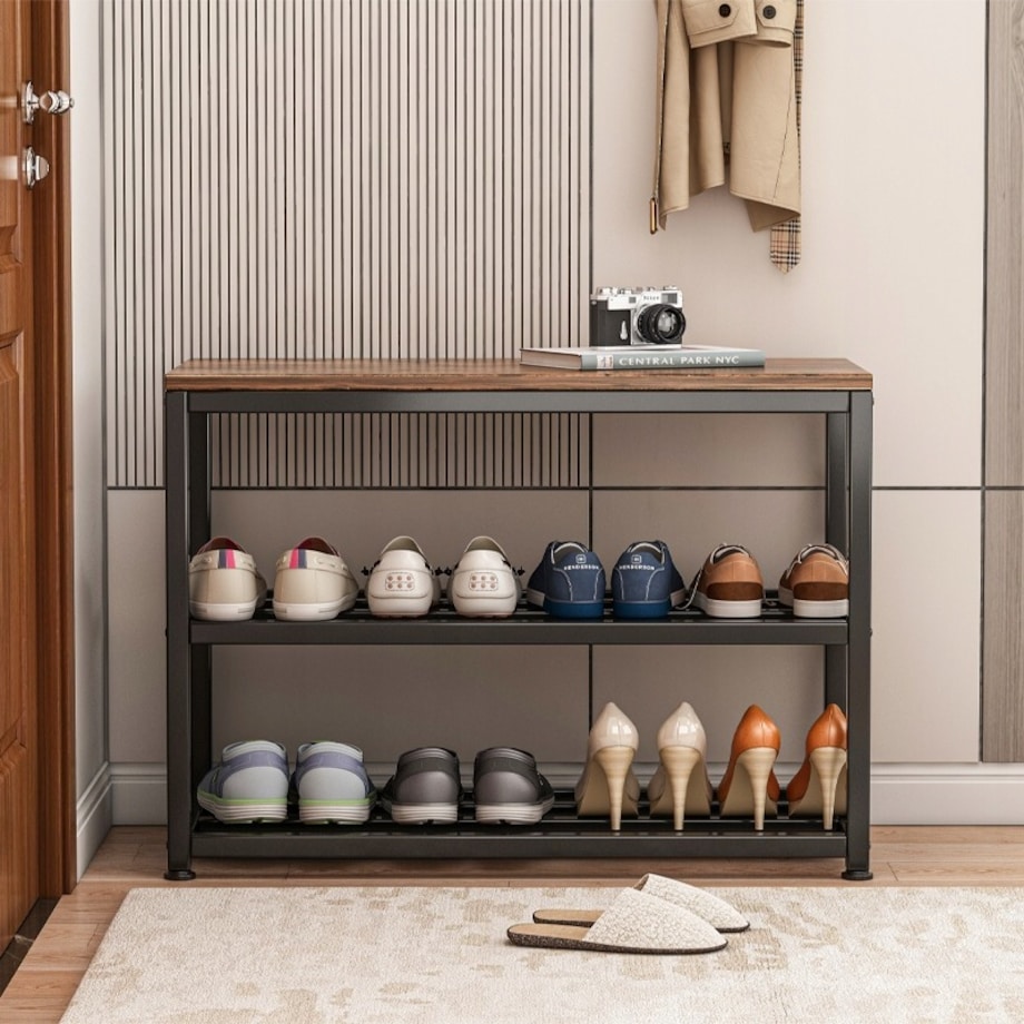 Szafka na buty siedziskiem duża półka industrialna loft drewno retro 62 cm