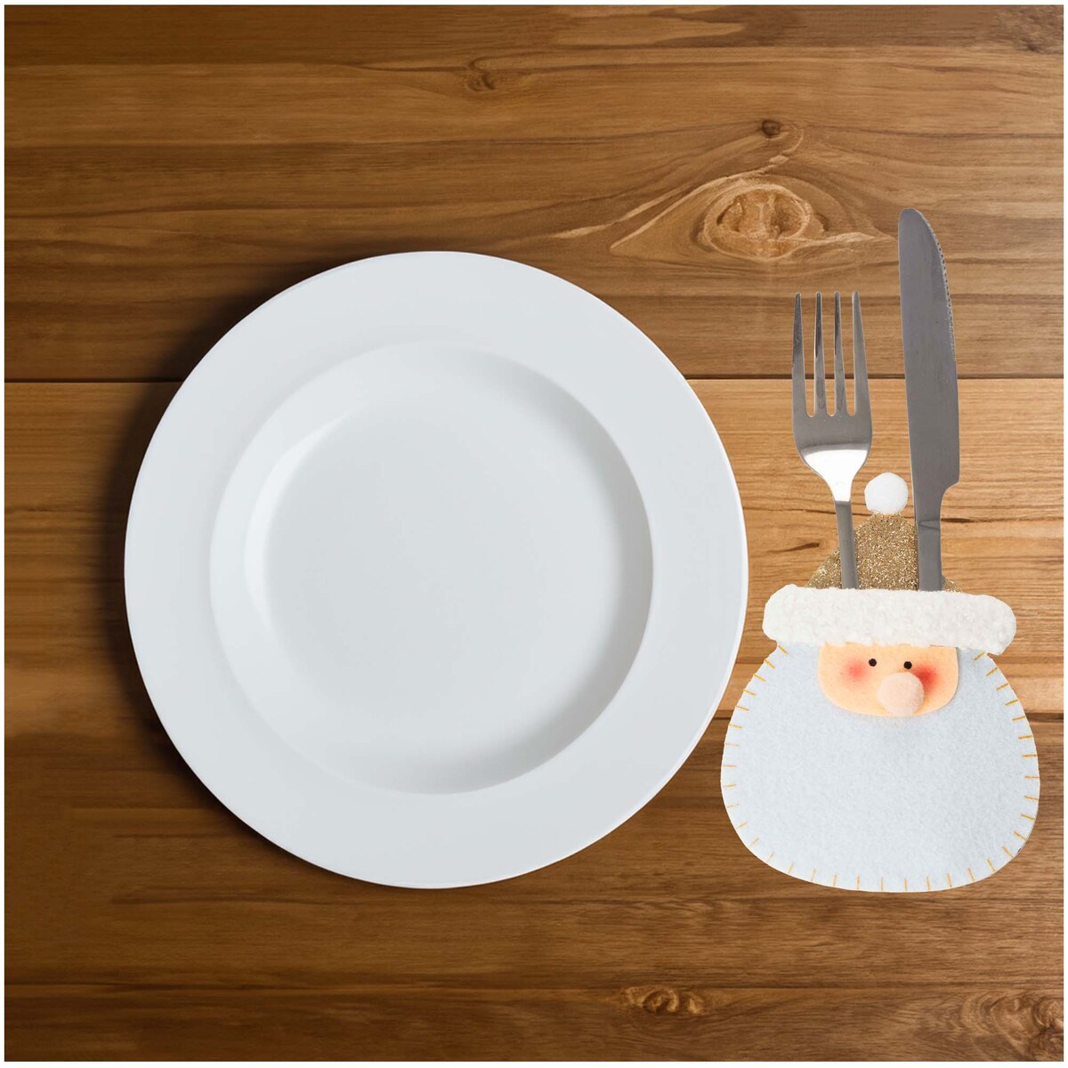 Świąteczna Kieszonka Etui Pokrowiec Na Sztućce Filc Mikołaj 11X15 Cm