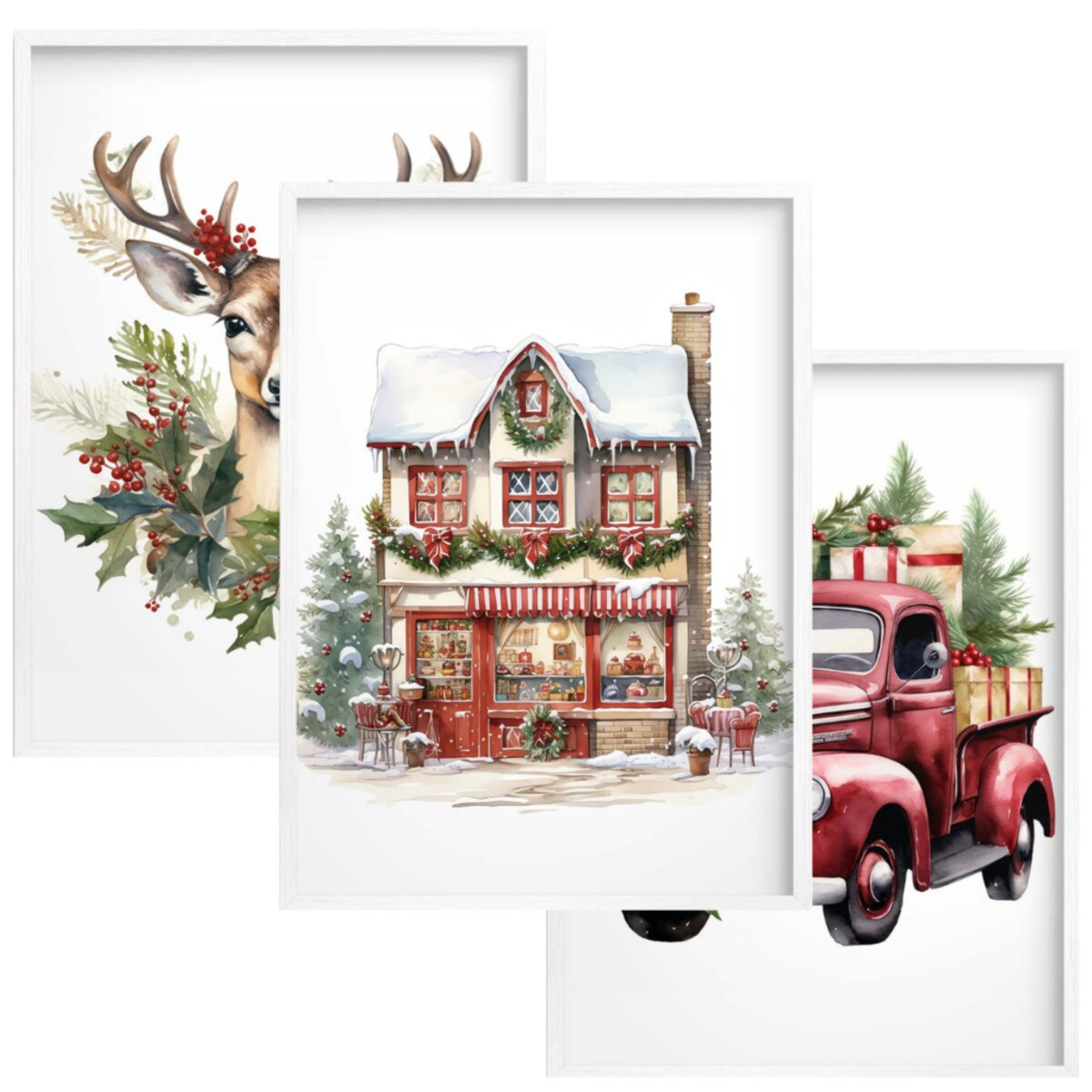 Zimowe Obrazy Plakaty świąteczne na Boże Narodzenie Święta na ścianę