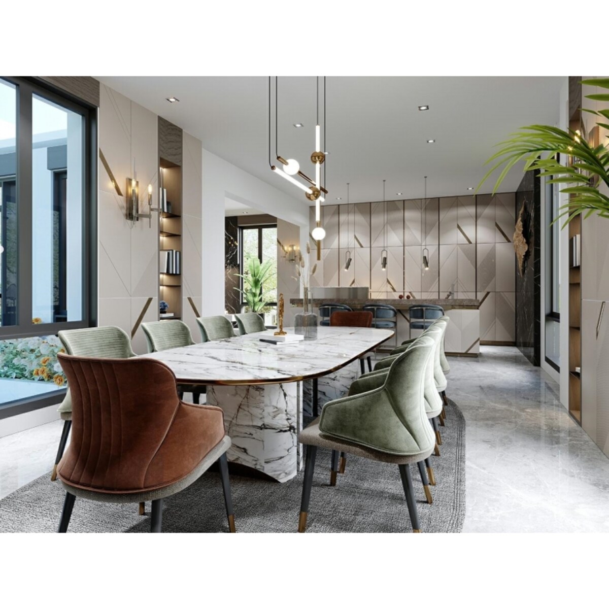 Lampa wisząca Libra 90 IN MSE010100222 biała złota