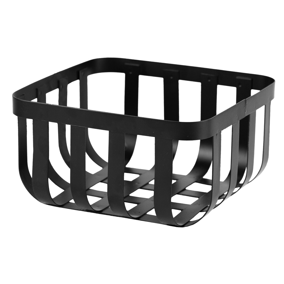 Koszyk Na Owoce Warzywa Pleciony Metalowy 20X20X10 Cm Dekoracja Czarny
