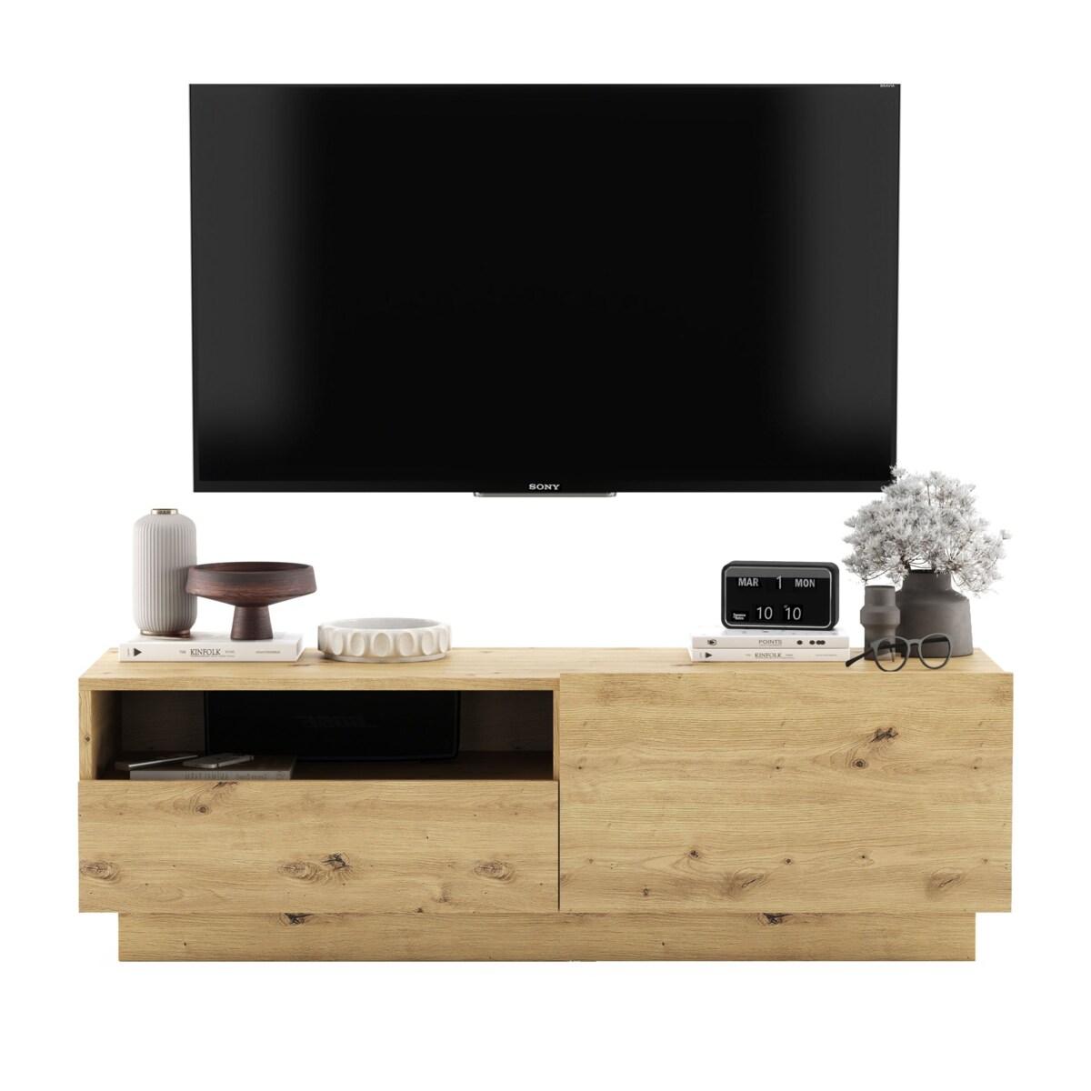 Szafka RTV Komoda Loft Dąb Artisan stojąca / wisząca szuflada 120 cm