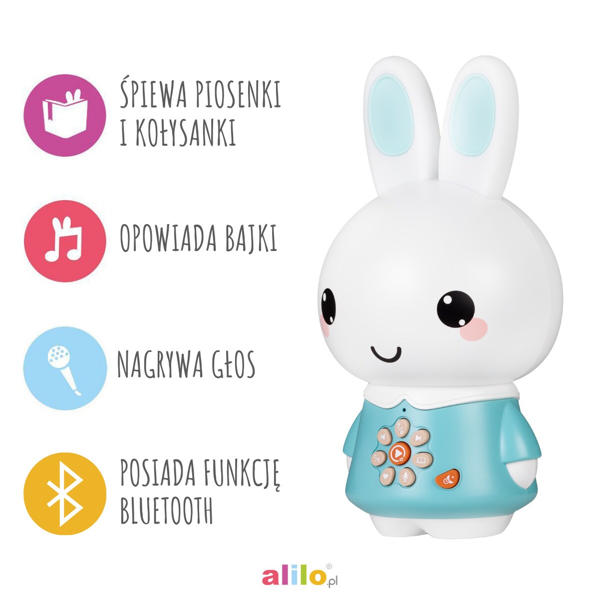 Króliczek Honey Bunny G6PRO - turkusowy Alilo