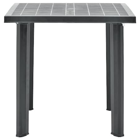 vidaXL Stół ogrodowy, antracytowy, 80 x 75 x 72 cm, plastikowy