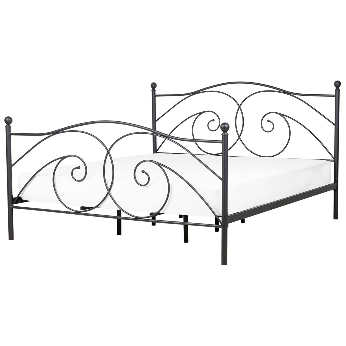 Łóżko metalowe 180 x 200 cm czarne DINARD