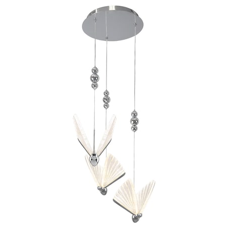 Lampa sufitowa wisząca Light Prestige Mariposa chrom LED CCT 3000, 4000, 6000 (regulowana) 1 szt.