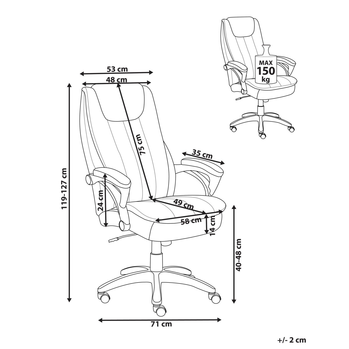 Fotel biurowy Obrotowy CHIEF Ekoskóra Złamana biel