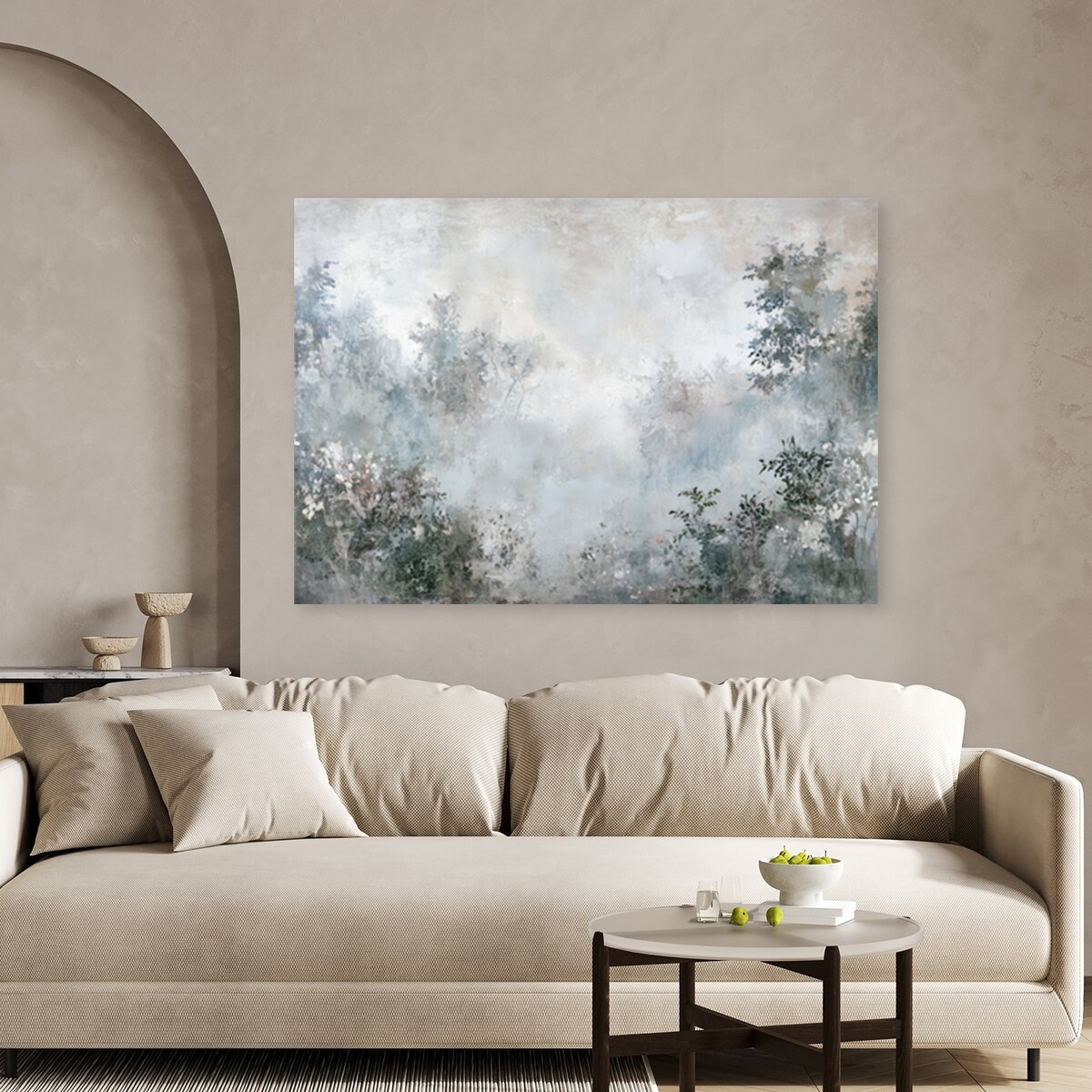 Obraz na płótnie do salonu sypialni jadalni na ścianę Las we mgle krajobraz 120x80