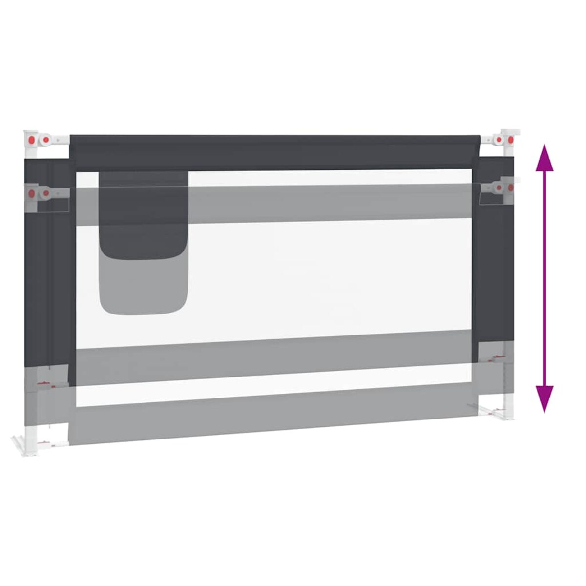 vidaXL Barierka do łóżeczka dziecięcego, ciemnoszara, 140x25 cm