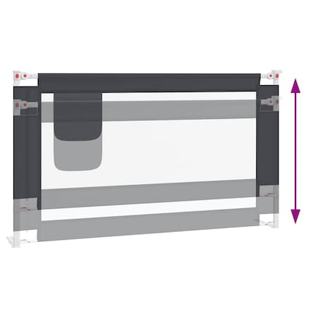 vidaXL Barierka do łóżeczka dziecięcego, ciemnoszara, 140x25 cm