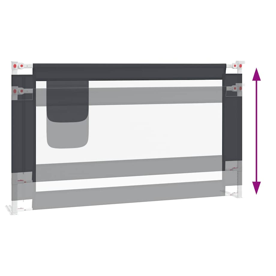 vidaXL Barierka do łóżeczka dziecięcego, ciemnoszara, 140x25 cm