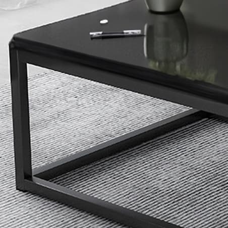 STOLIK KAWOWY NOWOCZESNY ŁAWA Z PÓŁKAMI POKÓJ SALON DUŻY CZARNY LOFT 120 CM