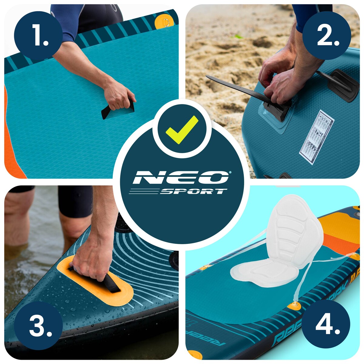 Deska SUP do pływania pompowana Paddle Reefbreak 350cm Neo-Sport ZESTAW