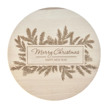 Drewniana deska świąteczna do serwowania ⌀ 25 cm