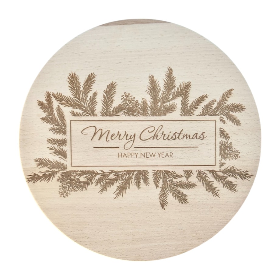 Drewniana deska świąteczna do serwowania ⌀ 25 cm