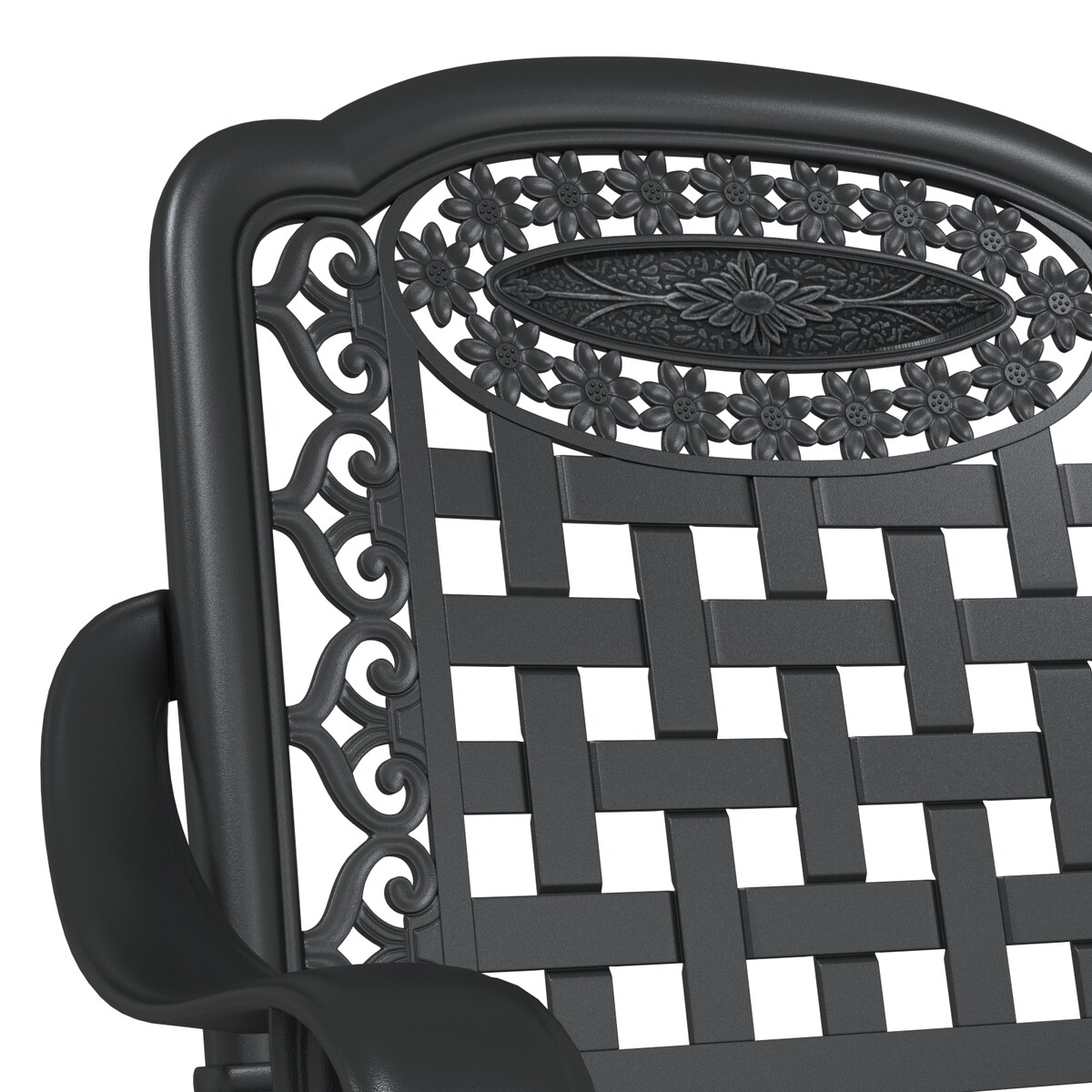 Krzesła ogrodowe vidaXL 2 sztuki czarne z aluminium odlewanego