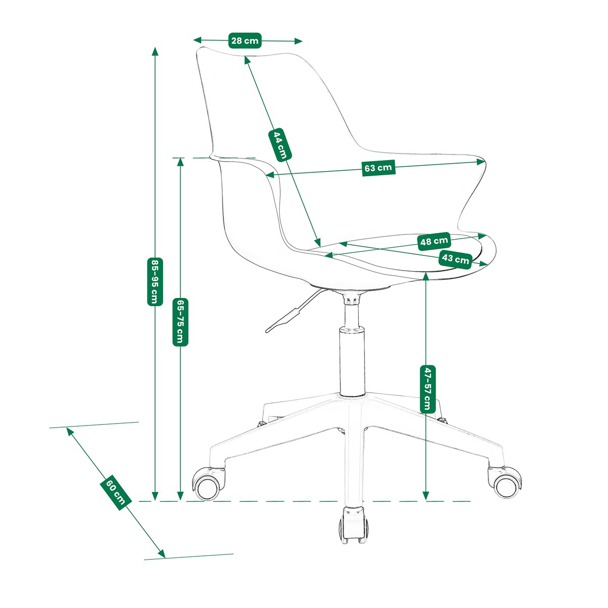 Krzesło obrotowe eleganckie INEZ szare