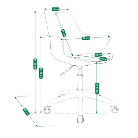 Krzesło obrotowe eleganckie INEZ szare