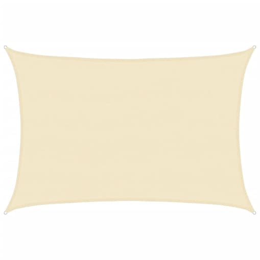 vidaXL Żagiel przeciwsłoneczny, 160 g/m², kremowy, 5x6 m, HDPE