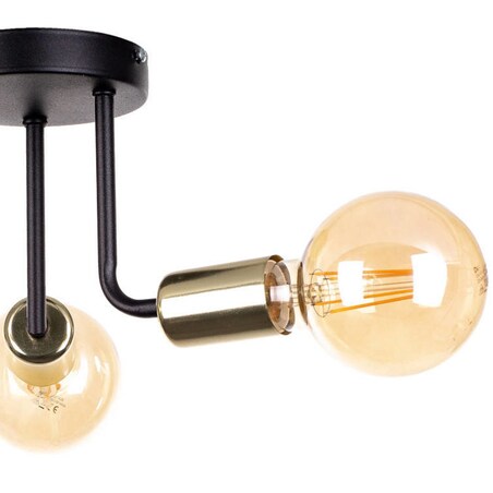 Loftowa LAMPA sufitowa KET1189 metalowa OPRAWA industrialna czarna złota