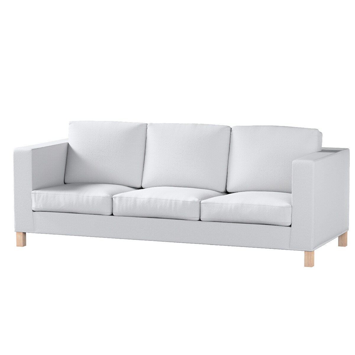 Pokrowiec na sofę Karlanda 3-osobową nierozkładaną, krótki, biała bukla, 208 x 87 x 66 cm, Boucle Teddy