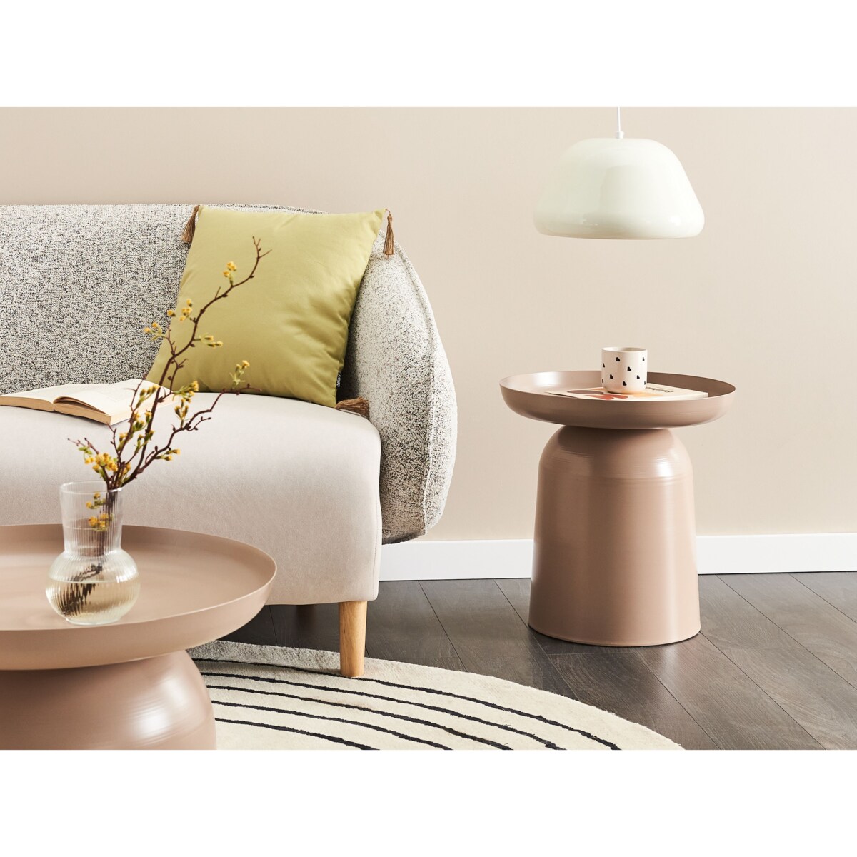 Stolik pomocniczy TORRENS Metal Beżowoszary