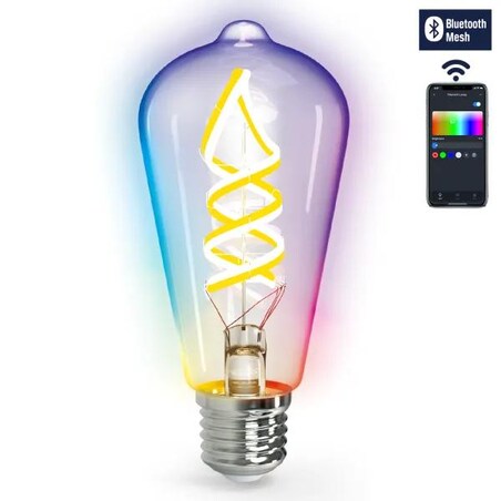 inteligentna żarówka bluetooth mesh st64 4.9w rgbw 2 szt. ,z pilotem