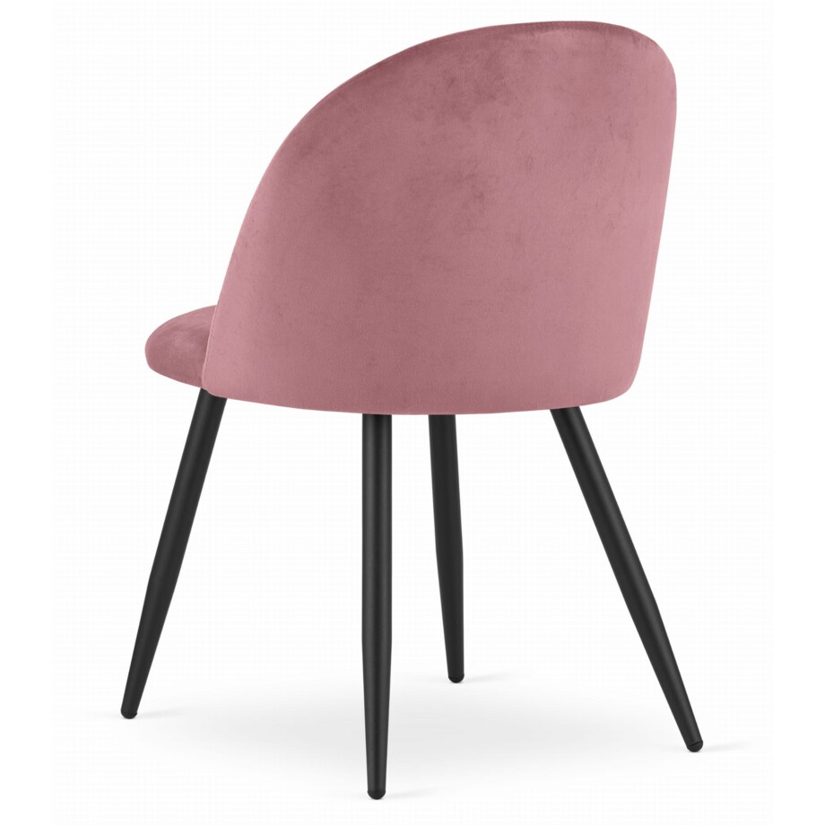 Krzesło Do Jadalni Kuchni Salonu Bello - Aksamit Ciemny Róż / Nogi Czarne