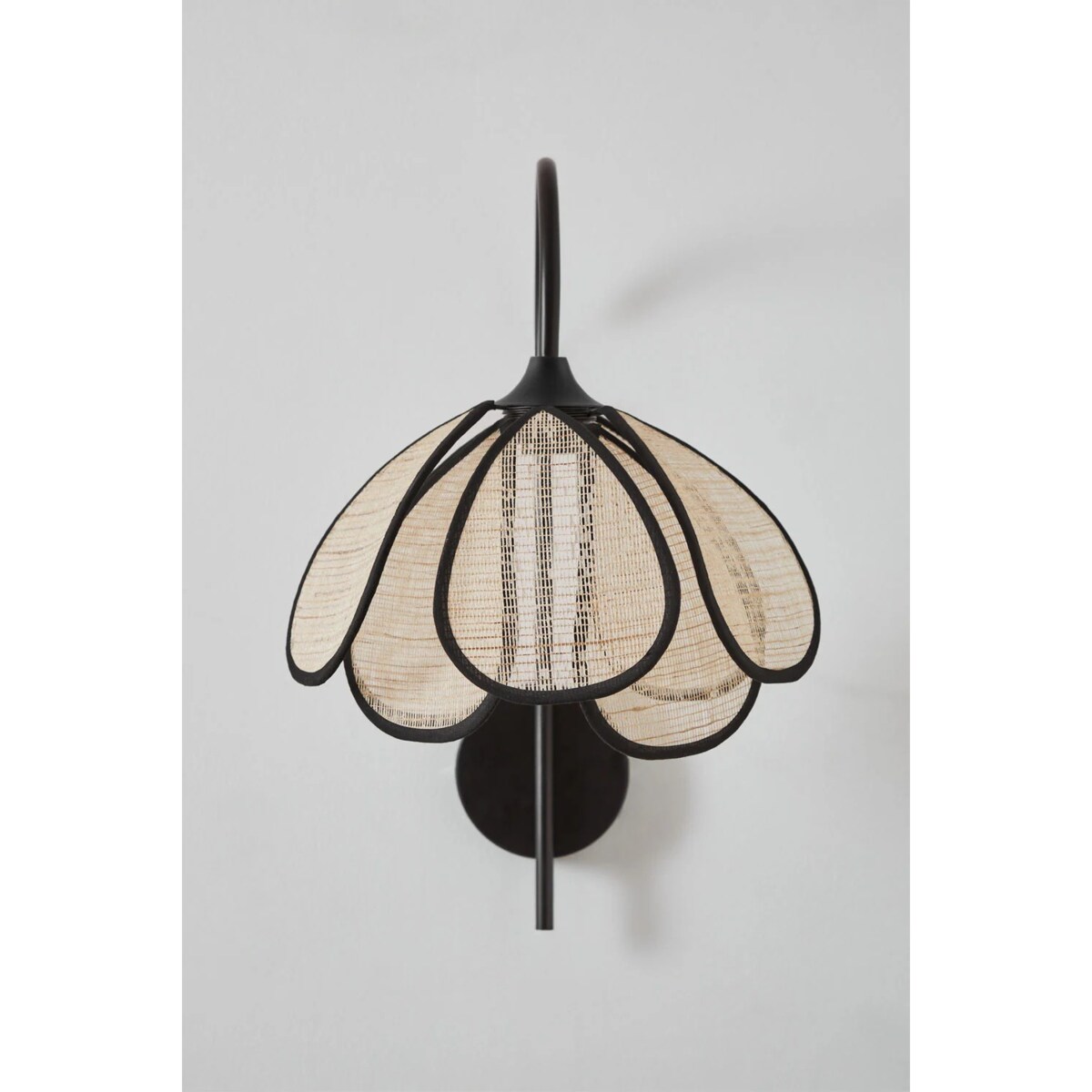 Lampa ścienna, kinkiet, lniano-czarna, Vidson