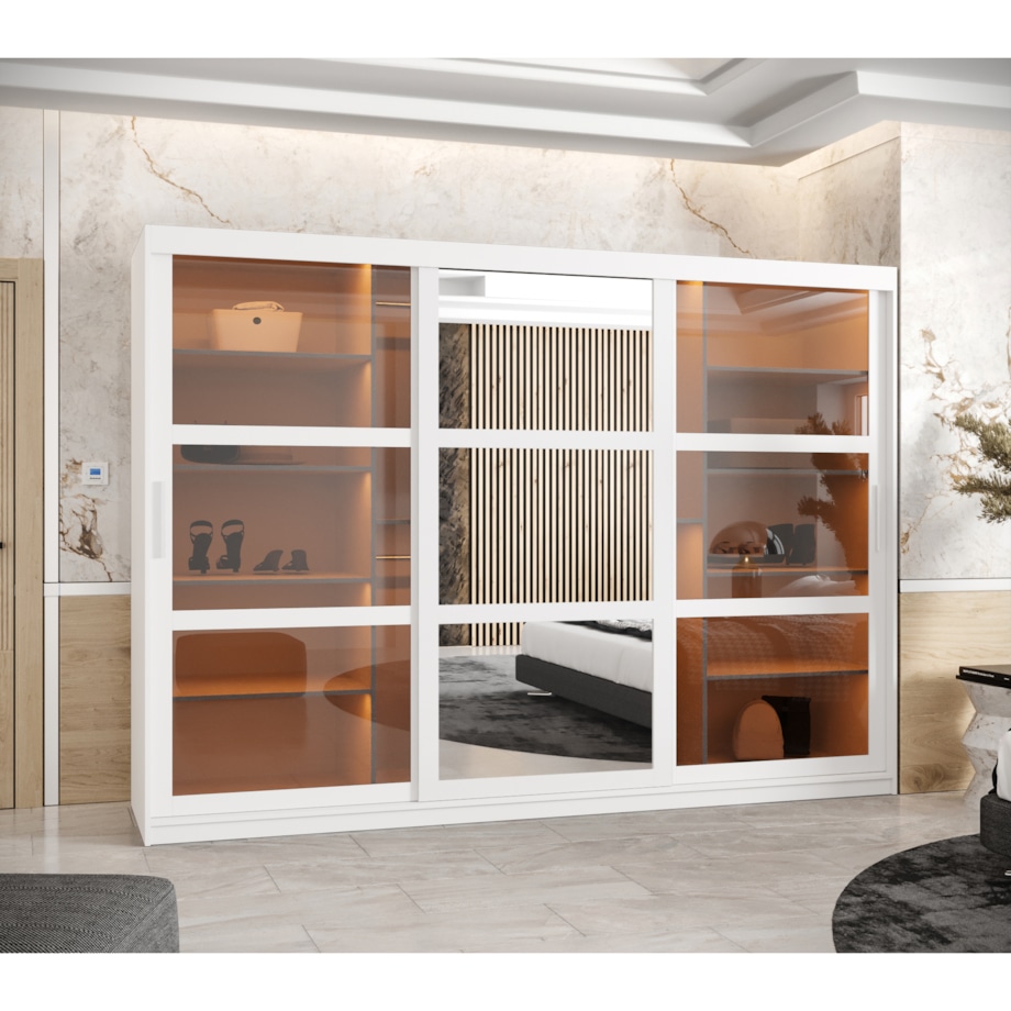 Szafa przesuwna Garderoba DOME 2 250 biały