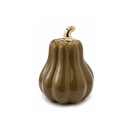 Dekoracja - dynia ceramiczna 23x17x17 cm PERA ciemnobeżowa