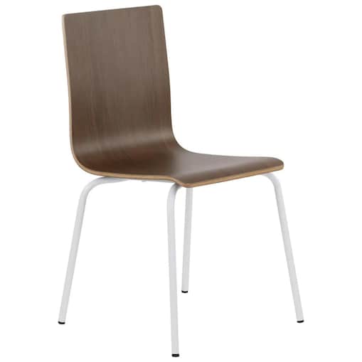 Krzesło ze sklejki laminowanej WERDI B ciemny orzech/białe