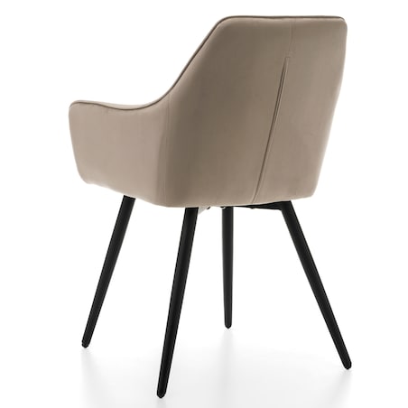 Krzesło tapicerowane pikowane welurowe do salonu jadalni nowoczesne PASSO ciemnobeżowe