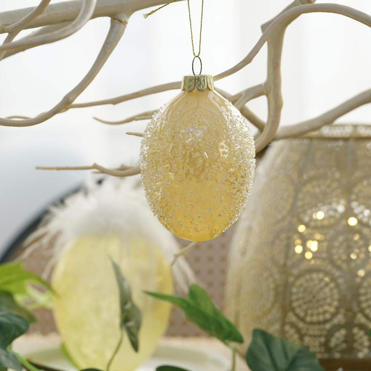 VILLA ITALIA Bombka jajko żółte 8,5 cm