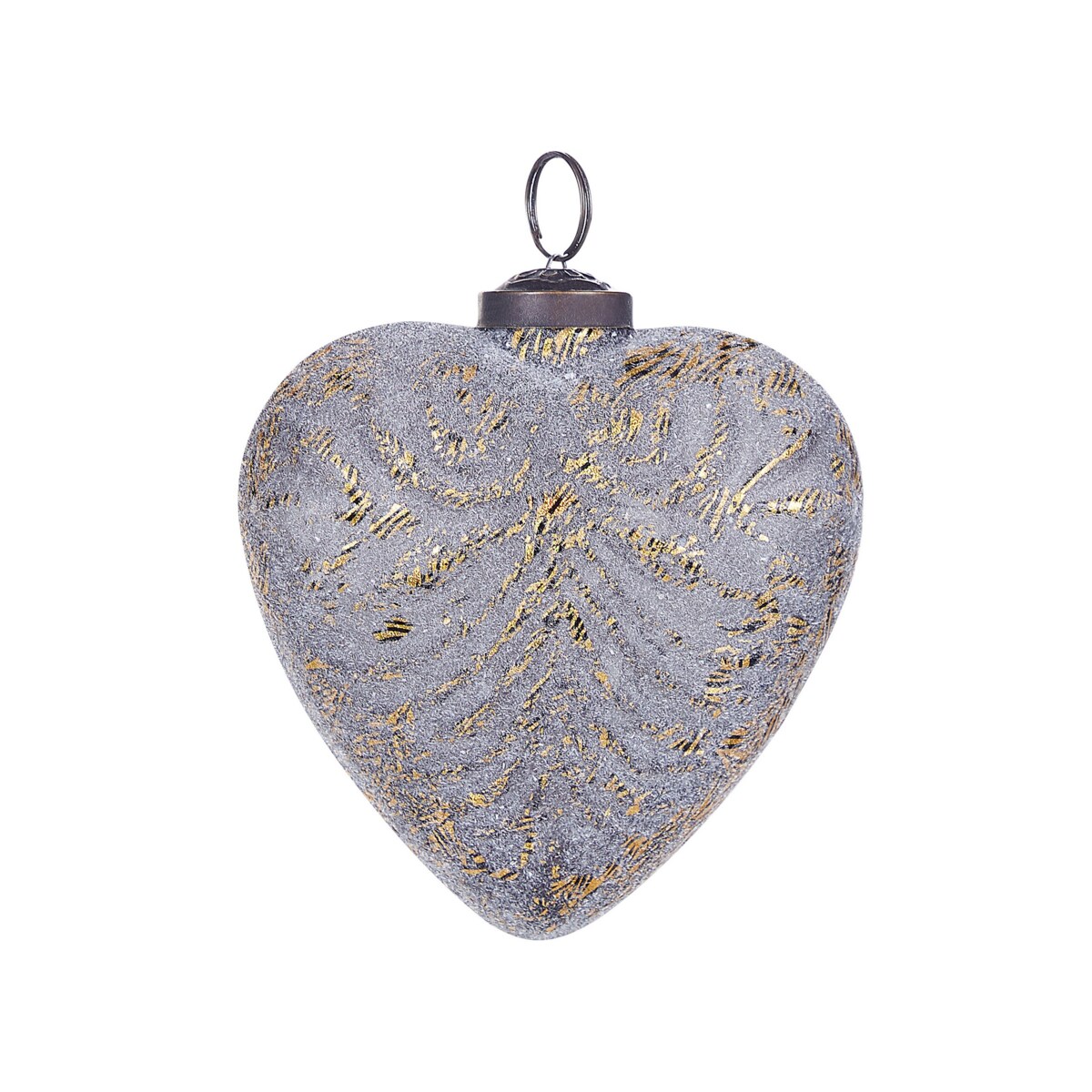 Zestaw 4 bombek serc szklanych szary FERIABLE