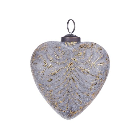 Zestaw 4 bombek serc szklanych szary FERIABLE
