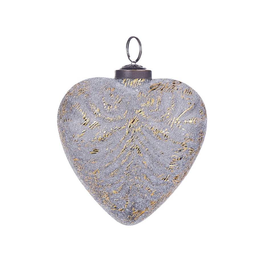 Zestaw 4 bombek serc szklanych szary FERIABLE