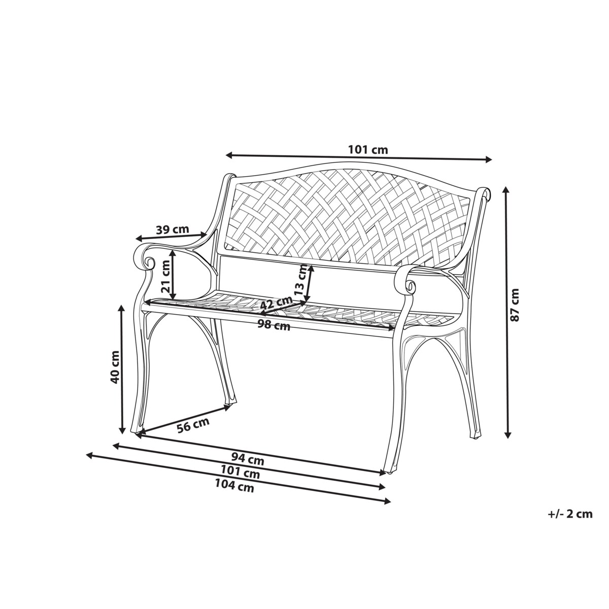 Ławka ogrodowa 104 cm Brązowy STAGGIA