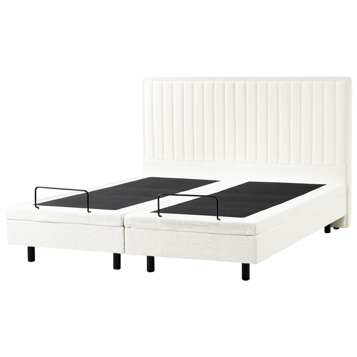 Łóżko regulowane Boucle DUKE II 180 x 200 cm Złamana biel