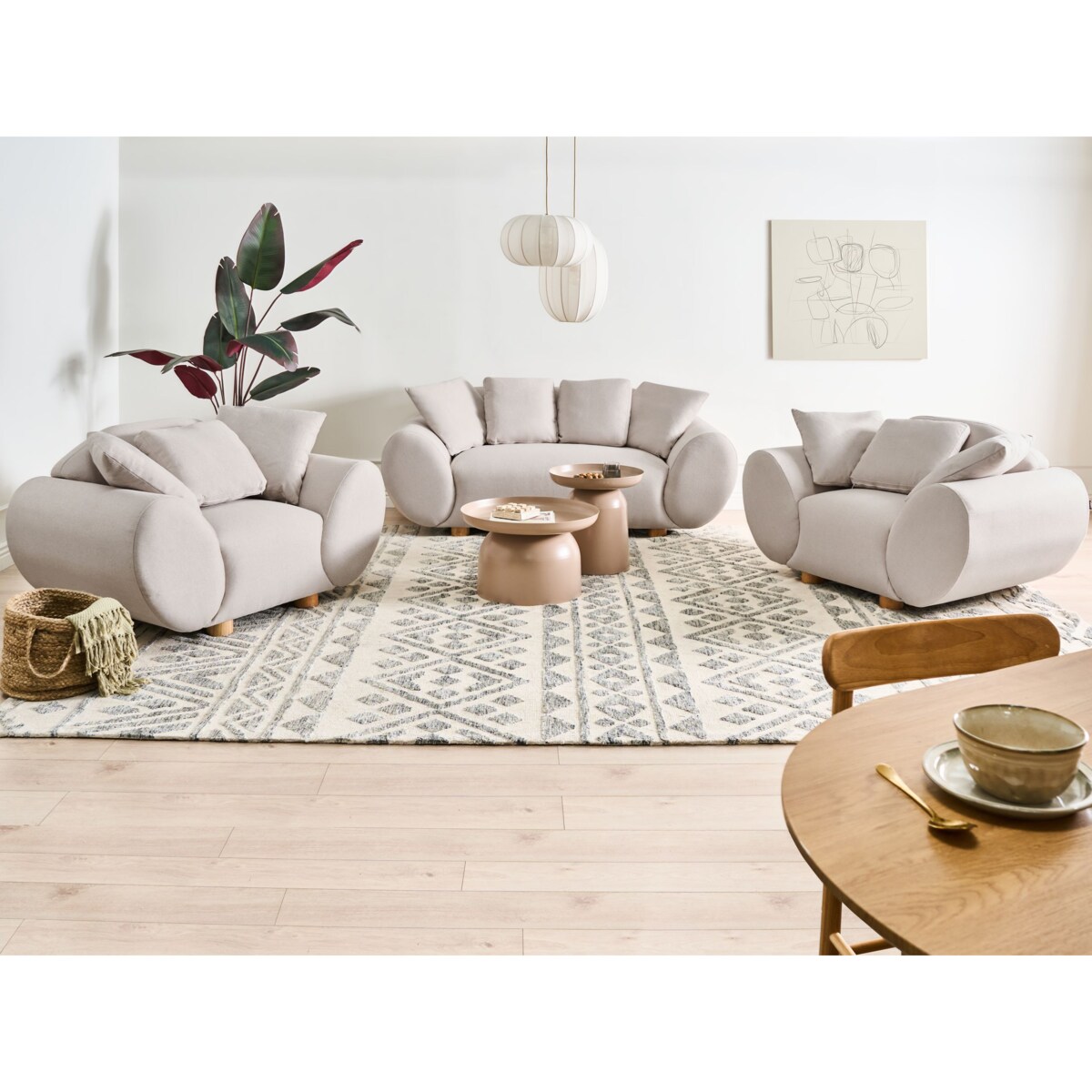 Sofa dla 2 osób RINGEL Jasnobeżowy