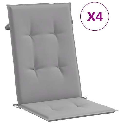 vidaXL Poduszki na krzesła ogrodowe, 4 szt., szare, 120x50x3 cm