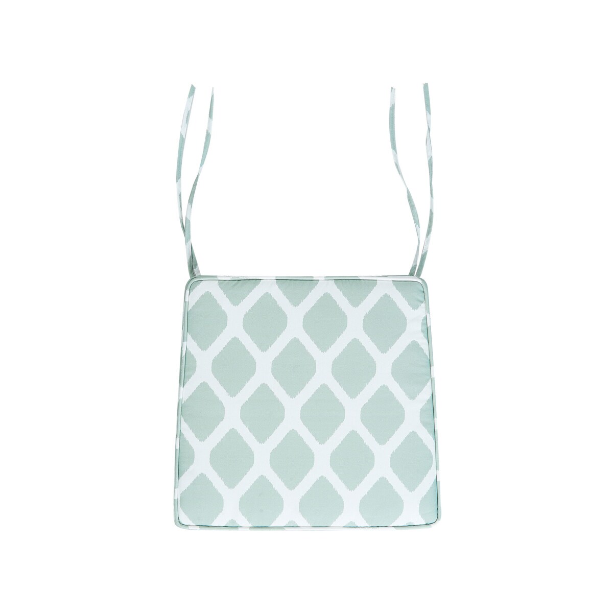 Zestaw 2 poduszek na krzesła ogrodowe w romby zielono-biała TERNI